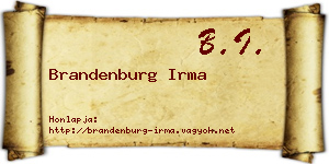 Brandenburg Irma névjegykártya