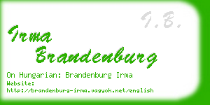 irma brandenburg business card